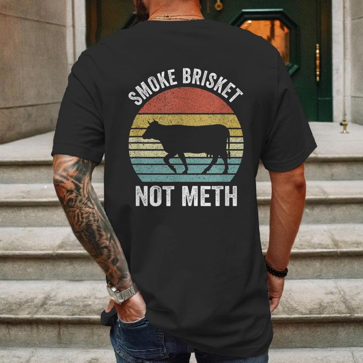 Funny Vintage Smoke Brisket Not Meth Funny Bbq Grilling Master Mens Back Print T-shirt Gifts for Men