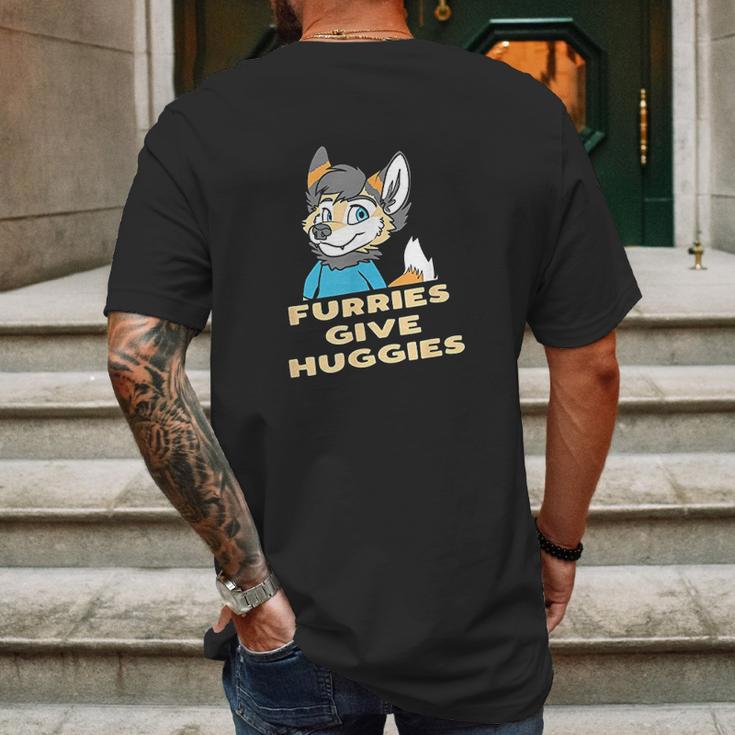 Furries Give Huggies Mens Back Print T-shirt Gifts for Men