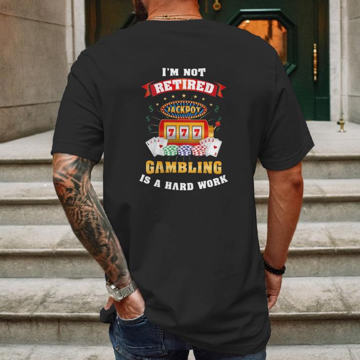 Gambling Retiree Classic Mens Back Print T-shirt Gifts for Men