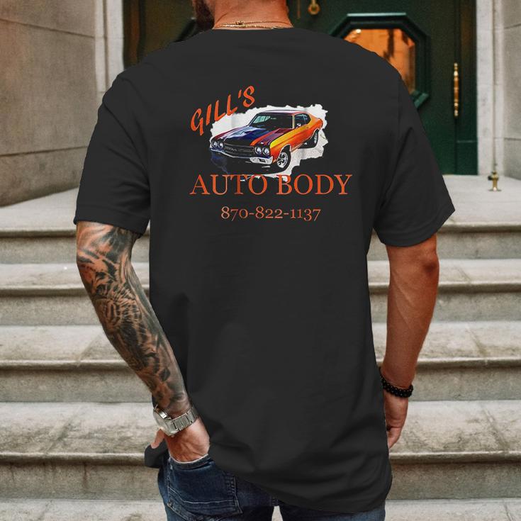 Gills Auto Body Mens Back Print T-shirt Gifts for Men