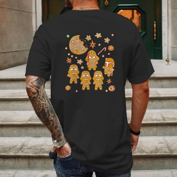 Gingerbread Cookies Galactic Empire Holiday Mens Back Print T-shirt Gifts for Men