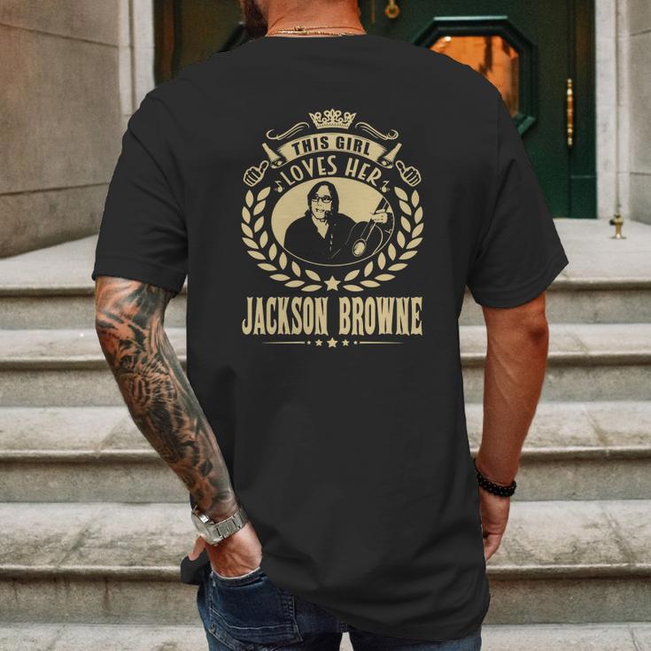 This Girl Loves Her Jackson Browne Tshirt Mens Back Print T-shirt Gifts for Men