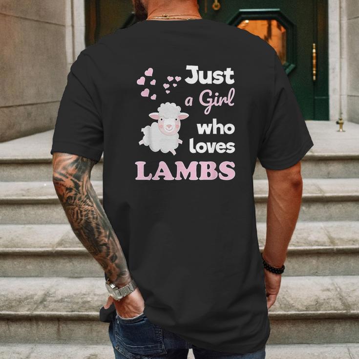 Girls Lamb Gift For Lamb Lover Just A Girl Who Loves Lambs Mens Back Print T-shirt Gifts for Men