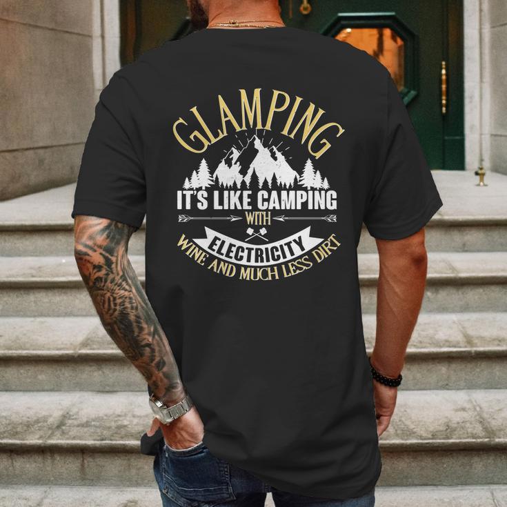 Glamping Its Like Camping With Electricity Mens Back Print T-shirt Gifts for Men