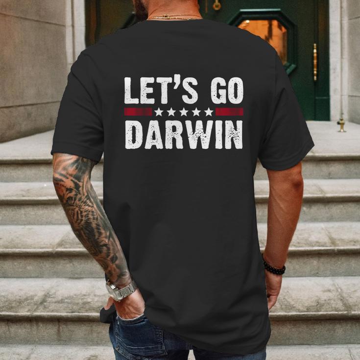 Lets Go Darwin Vintage Logo Mens Back Print T-shirt Gifts for Men