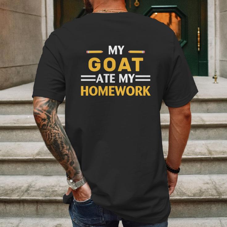 My Goat Ate My Homework Funny Animal Farm Mens Back Print T-shirt Gifts for Men