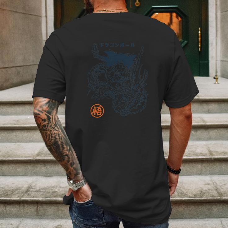 Goku And Shenron Mens Back Print T-shirt Gifts for Men