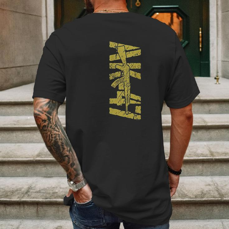 Gold Ak-47 2Nd Amendment Mens Back Print T-shirt Gifts for Men