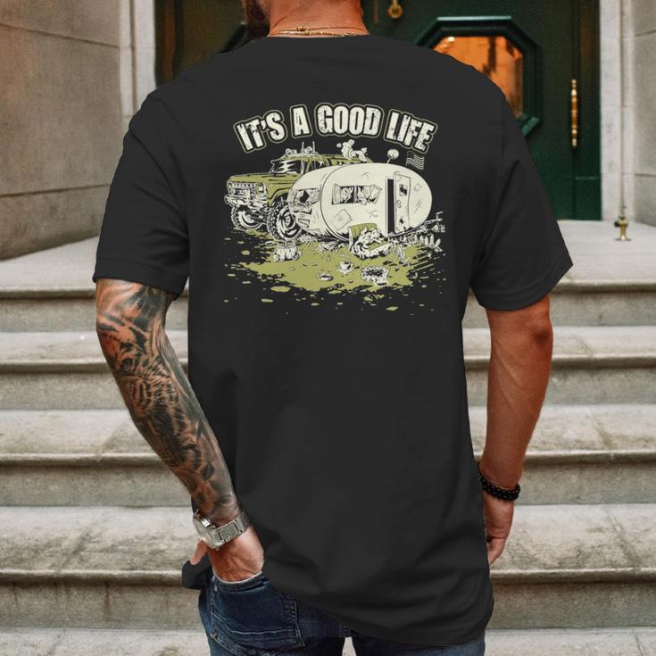 Good Life Jeep Car Camping Mens Back Print T-shirt Gifts for Men