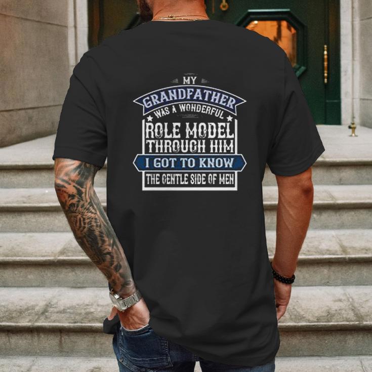 My Grandfather Was A Wonderful Role Model Mens Back Print T-shirt Gifts for Men