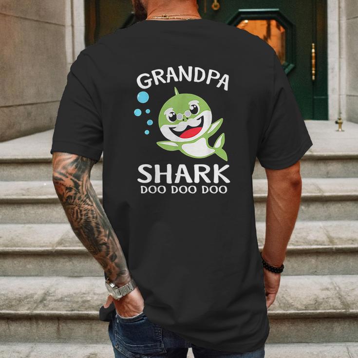 Grandpa Shark Funny Fathers Day Mens Back Print T-shirt Gifts for Men