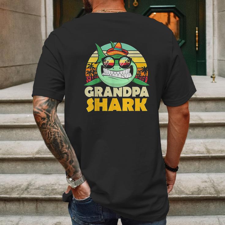 Grandpa Shark Grandpa Gifts From Grandchildren Fathers Day Mens Back Print T-shirt Gifts for Men