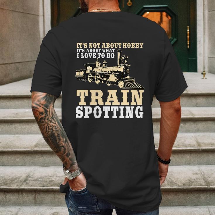 Great Trainspotter Saying Trainspotting Steam Locomotive Gift Graphic Design Printed Casual Daily Basic Mens Back Print T-shirt Gifts for Men