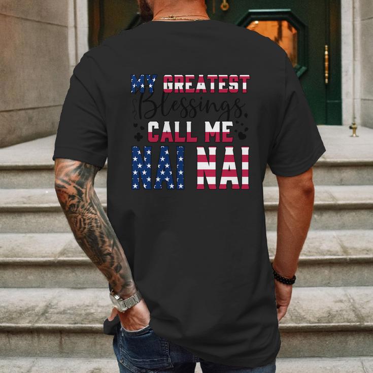 My Greatest Blessings Call Me Nai Nai Great Gift Mens Back Print T-shirt Gifts for Men