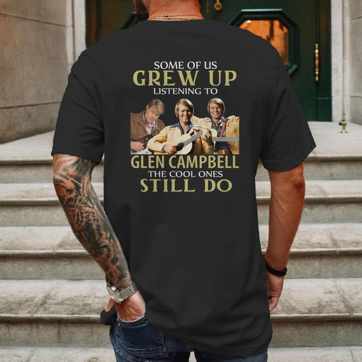 Grew Up Listening To Glen Campbell Mens Back Print T-shirt Gifts for Men