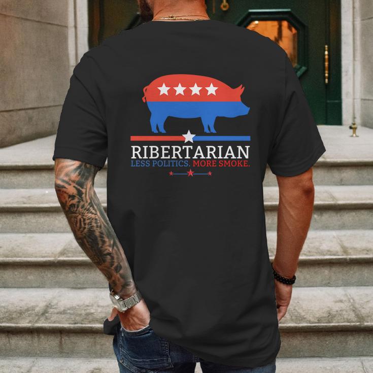 Grilling Dad Bbq Ribertarian Funny Politics Fathers Day Cute Gift Mens Back Print T-shirt Gifts for Men