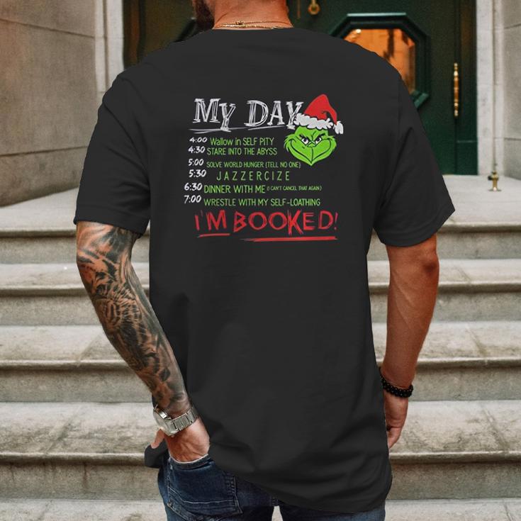 The Grinch My Day List Time Im Booked Mens Back Print T-shirt Gifts for Men