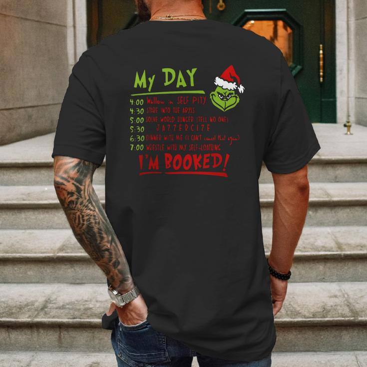 Grinch My Day Wallow In Self Pity Stare Into The Abyss Mens Back Print T-shirt Gifts for Men