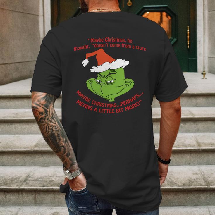 Grinch Funny T-Shirt Mens Back Print T-shirt Gifts for Men