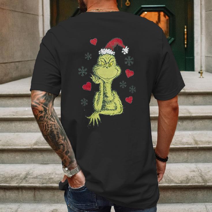 Grinch Happy Xmas Mens Back Print T-shirt Gifts for Men