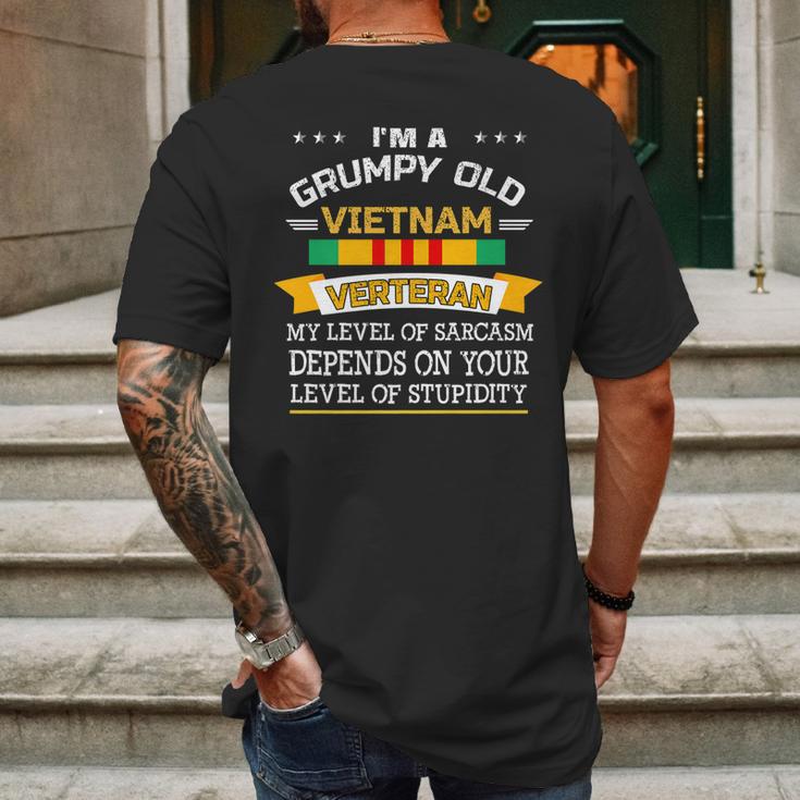 Im A Grumpy Old Vietnam Veteran Veterans Day Sarcasm Mens Back Print T-shirt Gifts for Men