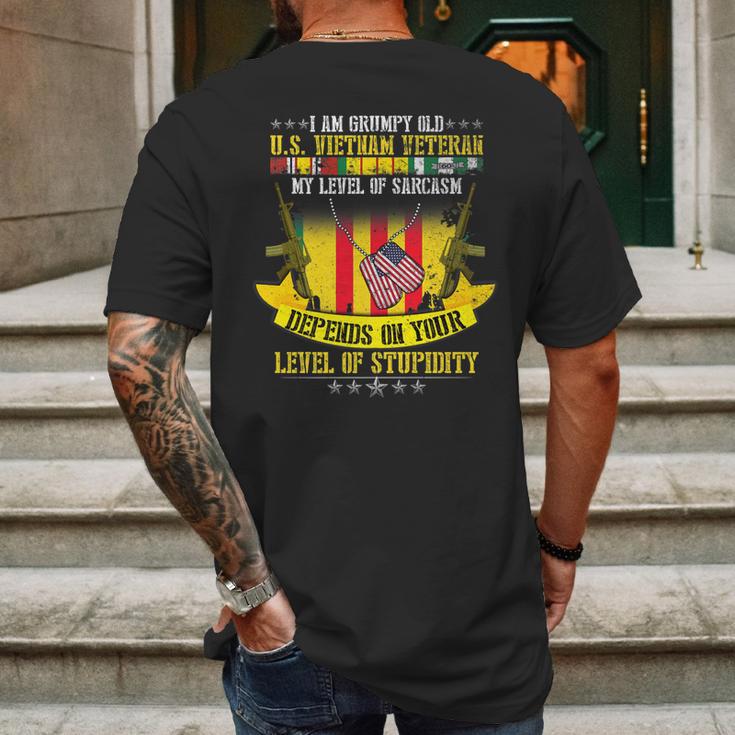 Grumpy Old Vietnam Veteran| Us Veterans Day Mens Back Print T-shirt Gifts for Men