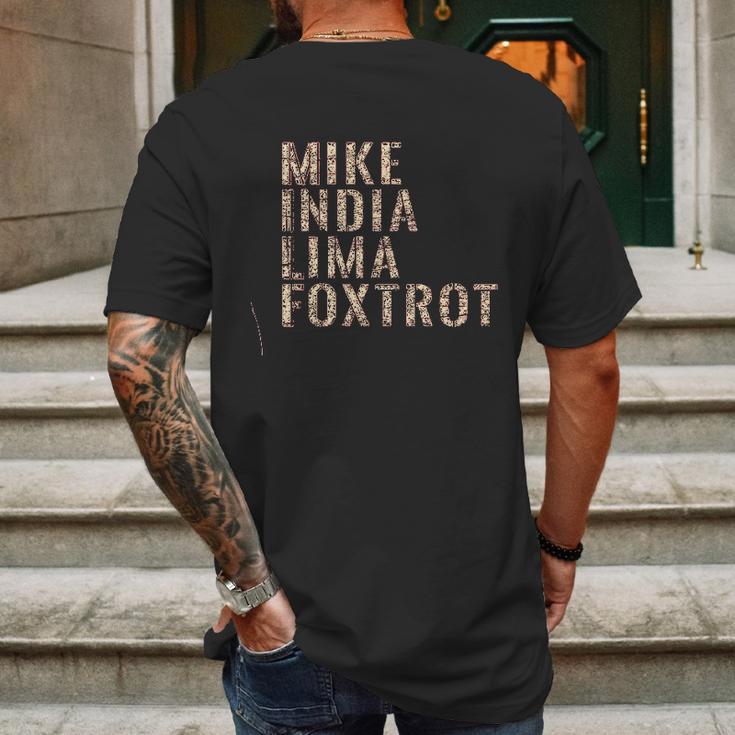 Grunt Style Mike India Lima Foxtrot 20 Mens Back Print T-shirt Gifts for Men