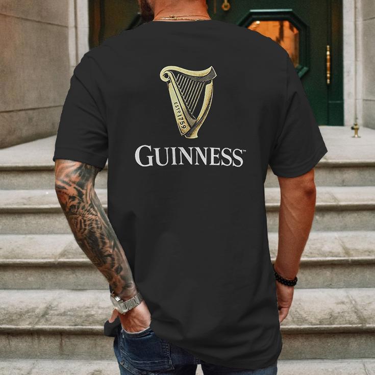 Guinness Black Classic With An Irish Gold Harp Design Mens Back Print T-shirt Gifts for Men