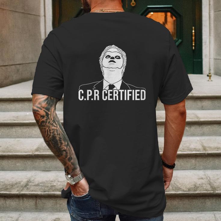 Haase Unlimited Cpr Certified Dwight Dummy Face Mens Back Print T-shirt Gifts for Men