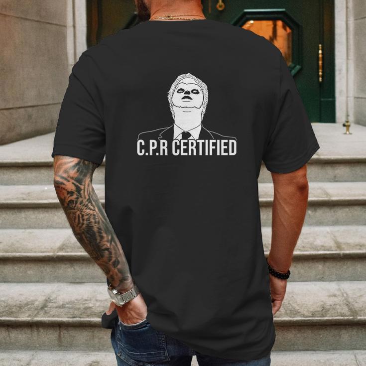 Haase Unlimited Cpr Certified Dwight Dummy Face Ladies Mens Back Print T-shirt Gifts for Men