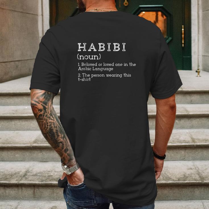 Habibi Dictionary Definition Arabic Mens Back Print T-shirt Gifts for Men