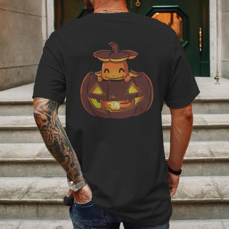 Halloween - Charmander Pumpkin Halloween Mens Back Print T-shirt Gifts for Men