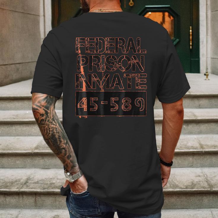 Halloween Federal Prison Inmate Prisoner Costume Mens Back Print T-shirt Gifts for Men