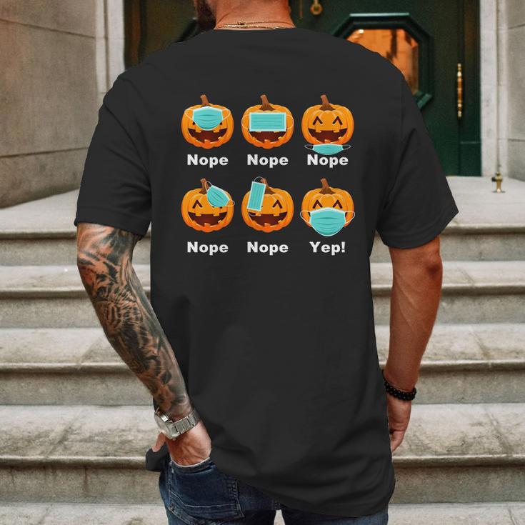 Halloween Pandemic Pumpkin Mask Funny Cute Mens Back Print T-shirt Gifts for Men