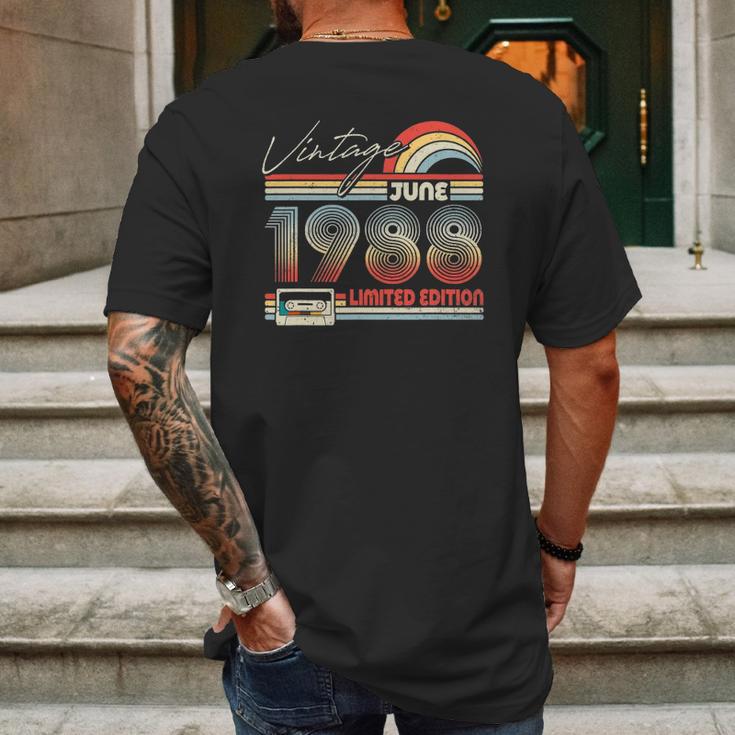 Happy 33Rd Birthday Vintage June 1988 33 Years Old Mens Back Print T-shirt Gifts for Men