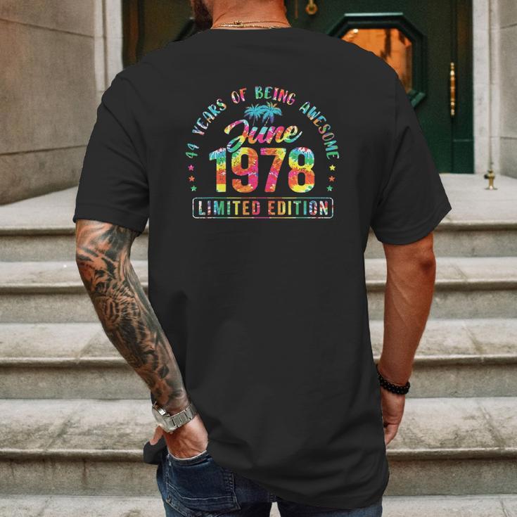 Happy 44Th Birthday Vintage June 1978 44 Years Old Mens Back Print T-shirt Gifts for Men