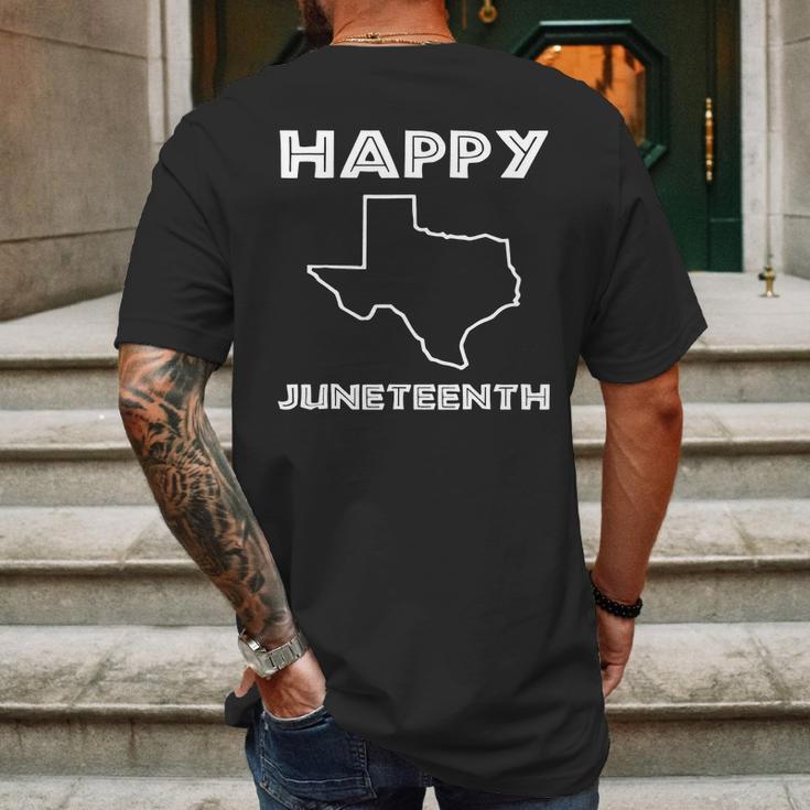 Happy Juneteenth Texas Emancipation Day Freedom Day Mens Back Print T-shirt Gifts for Men