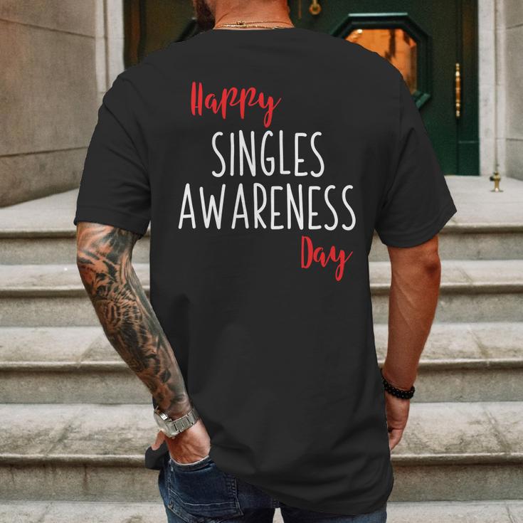 Happy Singles Awareness Day Anti Valentines Day Mens Back Print T-shirt Gifts for Men