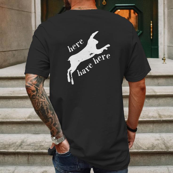 Here Hare Here Monty Python Mens Back Print T-shirt Gifts for Men