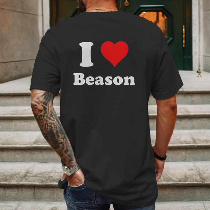 I Heart Beason I Love Beason Mens Back Print T-shirt Gifts for Men