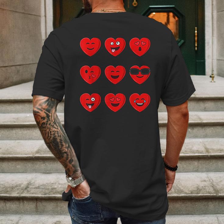 Heart Emojis Valentines Day Funny Emoticons Mens Back Print T-shirt Gifts for Men