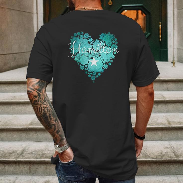 I Heart Hamilton Mens Back Print T-shirt Gifts for Men