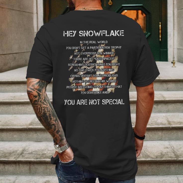 Hey Snowflake You Are Not Special Enjoyable Gift 2022 Mens Back Print T-shirt Gifts for Men