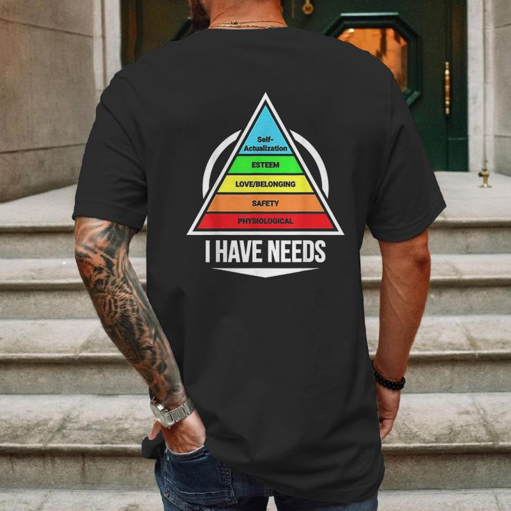 Hierarchy Of Needs Psych Mens Back Print T-shirt Gifts for Men