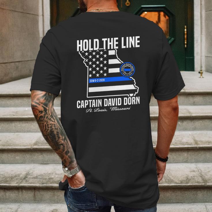 Hold The Line Captain David Dorn Mens Back Print T-shirt Gifts for Men