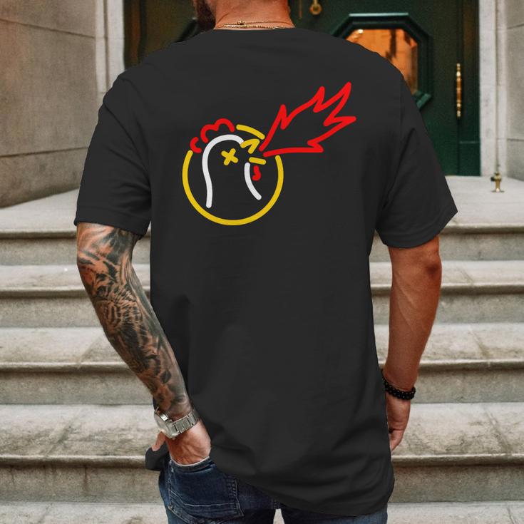 Hot Ones Vintage Line Art Mens Back Print T-shirt Gifts for Men