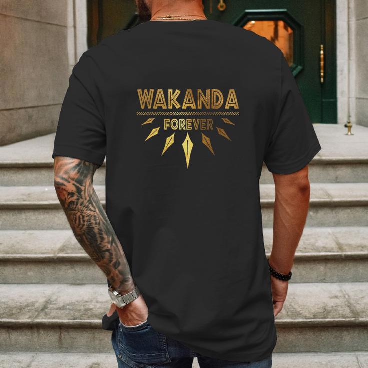 Iapparel Wakanda Forever Gold Foil Mens Back Print T-shirt Gifts for Men