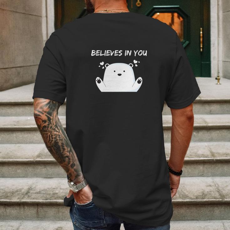 Ice Bear Believes In You Polar Bear Mens Back Print T-shirt Gifts for Men