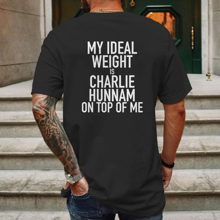 My Ideal Weight Is Charlie Hunnam Mens Back Print T-shirt Gifts for Men