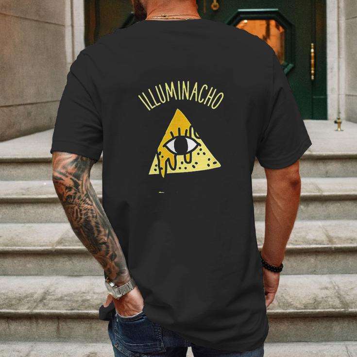 Illuminacho Funny All Seeing Eye Conspiracy Theory Mens Back Print T-shirt Gifts for Men